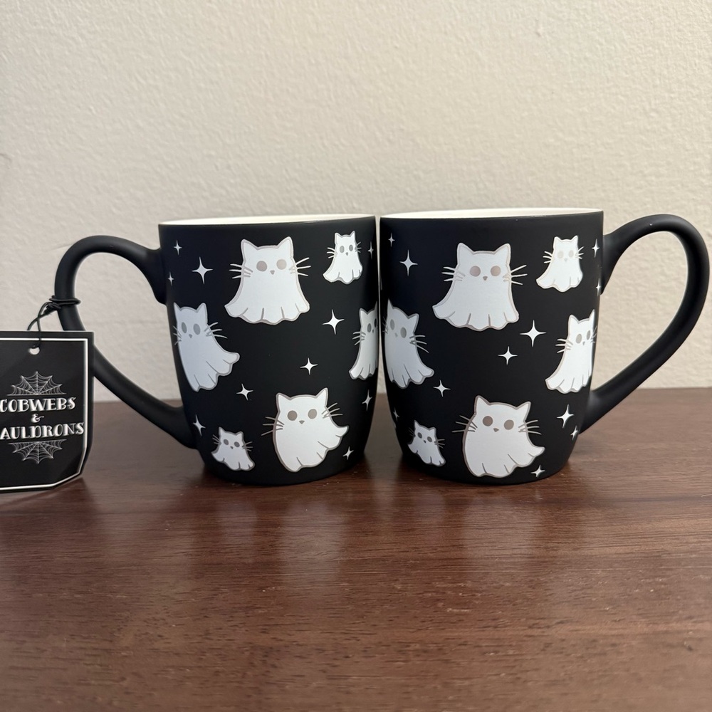 Black Cat and Ghost Mugs
